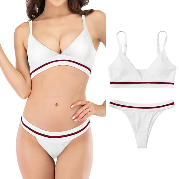 Aayomet Bikini Sets For Women Swimwear Bikini Women's Split Swimwear The Charm Of Swimsuit Set In Summer,White XL