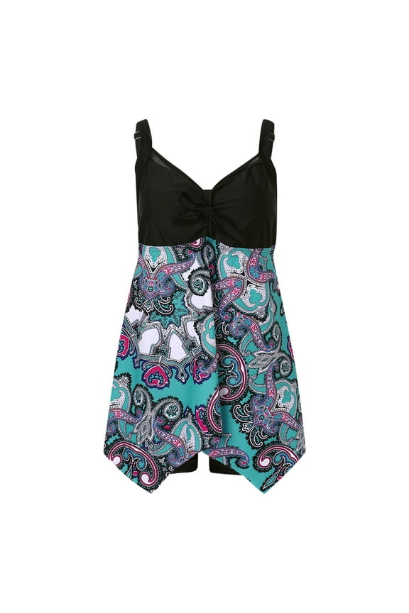 Bikinis For Women Push Up Women's Floral Print Spaghetti Strap Bikini Bathing Suit 2 Piece Swimsuits,Mint Green L(0X)