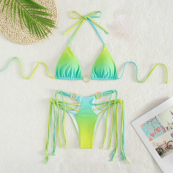 Aayomet Bikinis For Women Women High Waist Bikini Push Up Bikinis Print Swimsuit Female Beachwear Swimwear,B M