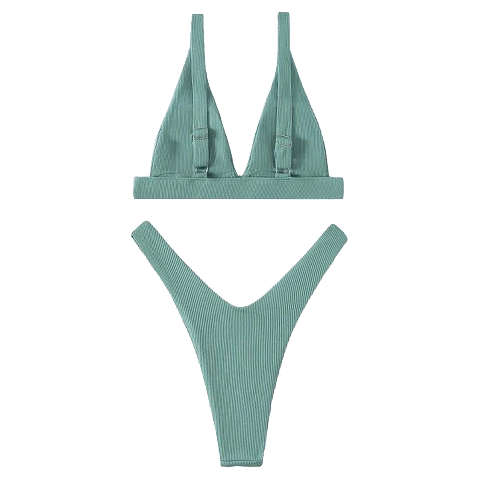 Aayomet Bikinis for Women 2023 Wrap Cutout Color Block Bikini High Cut Brazilian Swimsuit Set 2