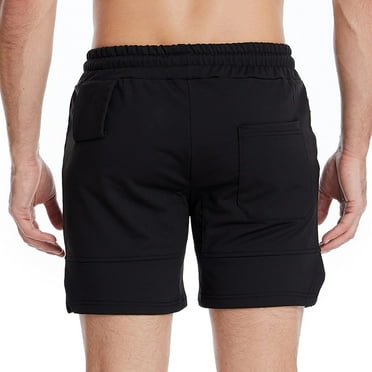 Aayomet Board Shorts For Men Swim Men's Linen Casual Classic Fit 11 Inch Inseam Elastic Waist Shorts with Drawstring,Black XXL