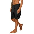 thumbnail image 1 of Aayomet Board Shorts Linen Casual Classic Fit Mens Shorts Drawstring Summer Beach Shorts Men with Elastic Waist and Pockets,Black 3XL, 1 of 5