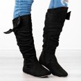 thumbnail image 1 of Aayomet Boots For Women，Women's Closed Round Toe Knot Slouch Flat Heel Mid-Calf Boot, 1 of 5