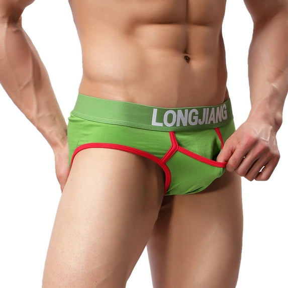 Aayomet Boxer Brief For Men Mens Stretch Boxer Briefs Soft Cotton Open Fly Tagless Underwear Regular Leg,Green L