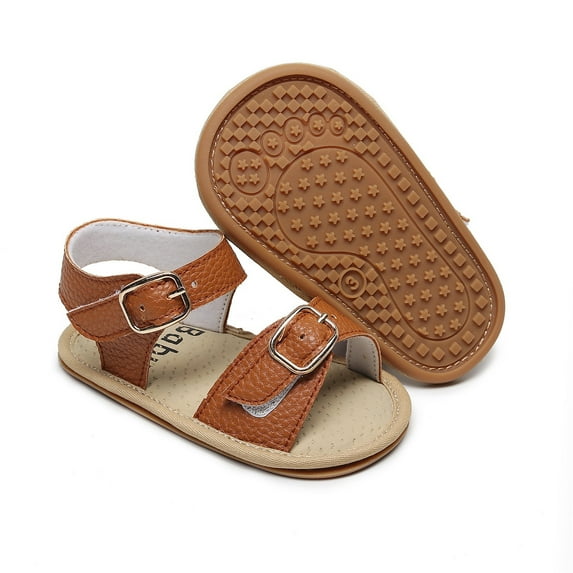 Aayomet Boys Girls Open Toe Shoes First Walkers Shoes Summer Toddler Flat Sandals 4c Girl Sandals,Brown 4