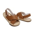 thumbnail image 1 of Aayomet Boys Girls Open Toe Solid Shoes First Walkers Shoes Summer Toddler Flat Sandals Simple Sandal,Brown 6, 1 of 4