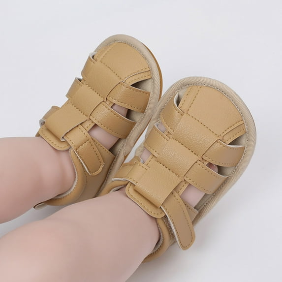 Aayomet Boys Girls Single Shoes First Walkers Shoes Summer Toddler Hollow Out Flat Toddler Water Shoes Boys Size 6,Beige 5