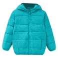thumbnail image 1 of Aayomet Boys' Hooded Puffer Jacket Water Resistant Warm Winter Coat Soft Fleece Lined Outerwear Jacket (Blue, 4-5 Years), 1 of 4