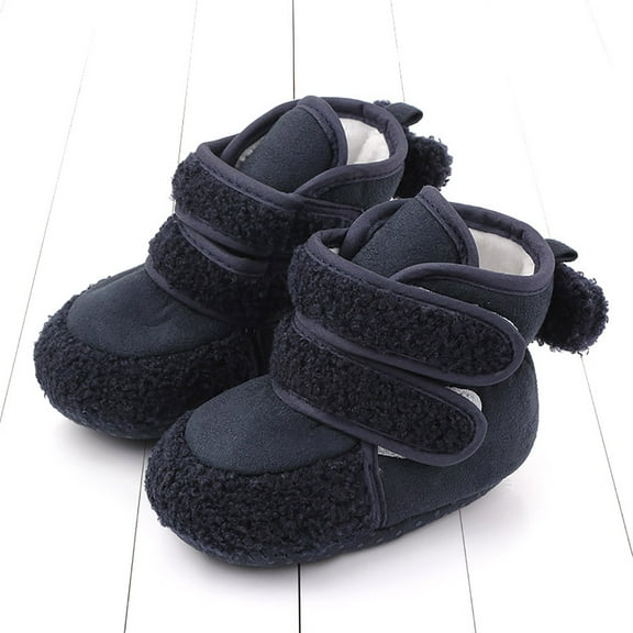 Aayomet Boys Shoes and Boys Warm Shoes Soft Booties Comfortable Boots Toddler Warming Home Shoes Snow Boots (Blue, 12 )