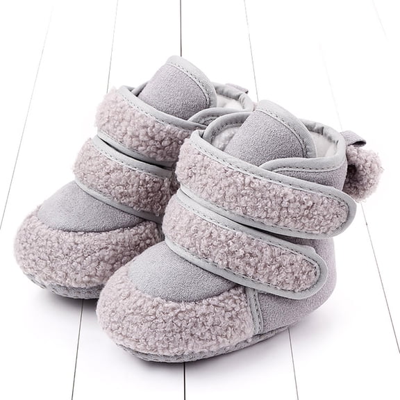 Aayomet Boys Shoes and Boys Warm Shoes Soft Booties Comfortable Boots Toddler Warming Home Shoes Snow Boots (Gray, 12 )