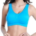 thumbnail image 1 of Aayomet Bras For Women Women Soft Compression Full Supportive High Impact Yoga Sports Bra Plus Size Fitness Bra,Blue Large, 1 of 3