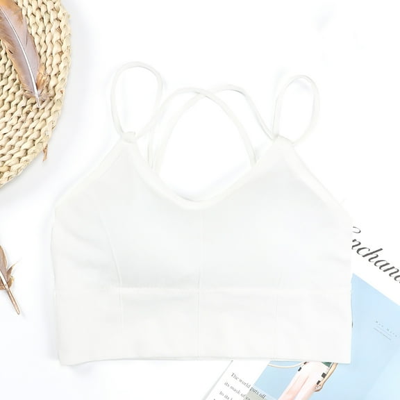 Aayomet Bras For Women Women's Flexible Soft Foam Wireless No Wire Soft Pad T Shirt Bra Value Pack,White One Size