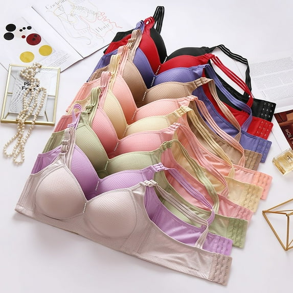 Aayomet Bras for Women Women Minimizer Unlined Underwire Bras Full Coverage Plus Size Full Figure Unpadded Bras Eyelash Lace Bra,Purple XL