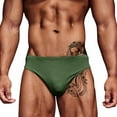 thumbnail image 1 of Aayomet Brief For Men Underwear Men's Underwear Breathable Soft Cotton-Modal Blend Pouch Waistband Boxer Briefs V-Support,Army Green XL, 1 of 4