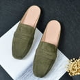 thumbnail image 1 of Aayomet Business Casual Work Shoes for Women Women's Spring And Summer New Flat Half Slippers Solid Color Suede Casual Shoes,Green 7, 1 of 5