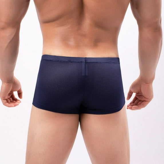 Aayomet Captain Underpants Men's Cheeky Pouch Briefs Bugle High Stretch Bikini Underwear Low Rise Half Back Under Panties for Men,Navy L