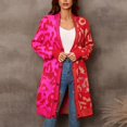 thumbnail image 1 of Aayomet Cardigan For Women Dressy Women's Fuzzy Popcorn Batwing Sleeve Cardigan Knit Oversized Sherpa Sweater Coat,Red S-XXL, 1 of 5