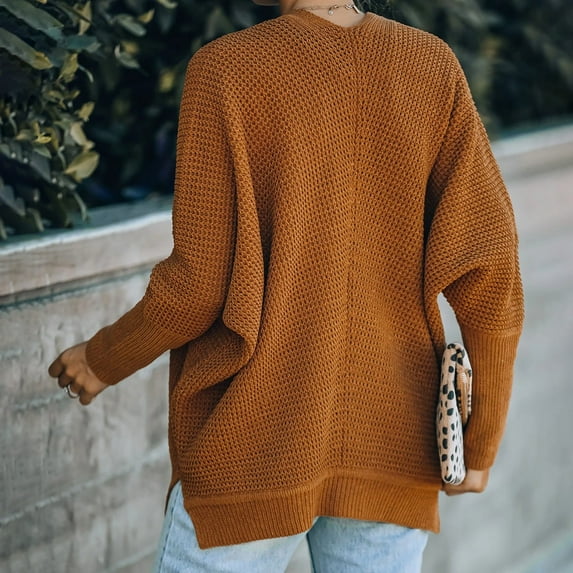 Aayomet Cardigan For Women Dressy Women's Open Front Long Sleeve Boho Boyfriend Knit Cardigan Sweater,Brown S-XXL