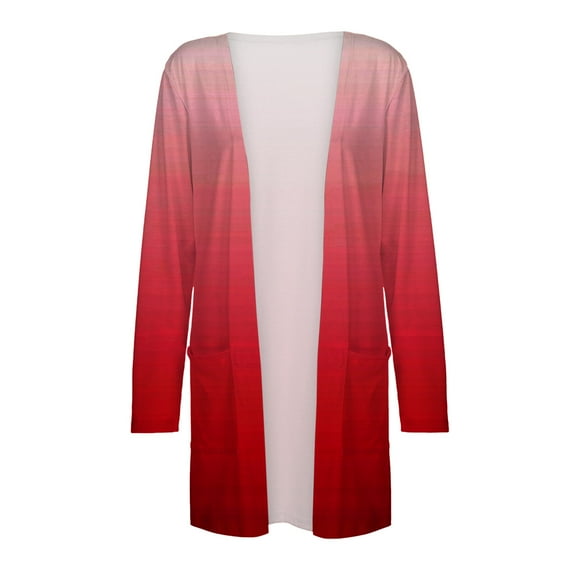 Aayomet Cardigan For Women Fall Women's Casual Open Front Lightweight Cardigan Long Sleeve Button Down Loose Outwear with Pockets,Red S-XXL