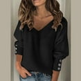 thumbnail image 1 of Aayomet Cardigan For Women Fall Women's Fall Casual Long Sleeve Crew Neck Side Slit Oversized Ribbed Knit Pullover Sweater Tops,Black S-XXL, 1 of 5