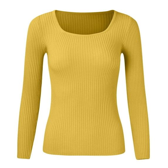 Aayomet Cardigan For Women Long Women’s Turtleneck Knit Sweater Long Sleeve Soft Classic Fit Pullover Tops,Yellow L