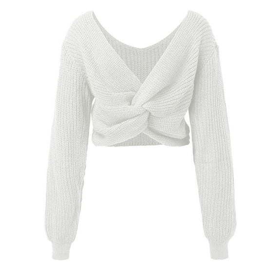 Aayomet Cardigan For Women Plus Size Women's Long Balloon Sleeve Crew Neck Sweater Tops Waffle Knit Soft Pullover Jumper,White M