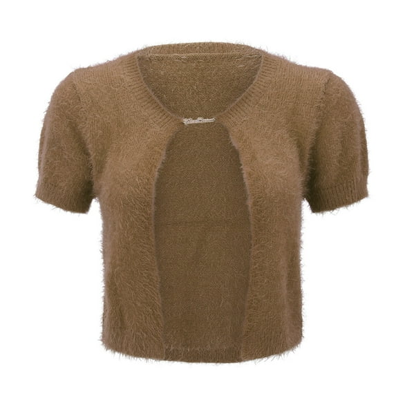 Aayomet Cardigan For Women Women Open Front Cardigan Sweaters Pockets Long Sleeve Shrugs,Brown S-XXL