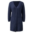thumbnail image 1 of "Aayomet Cardigan Sweaters For Women Dressy Cardigan for Women Draped Kimono Long Sleeve Open Front Sweater Outerwear with Pockets,Navy S-XXL", 1 of 3