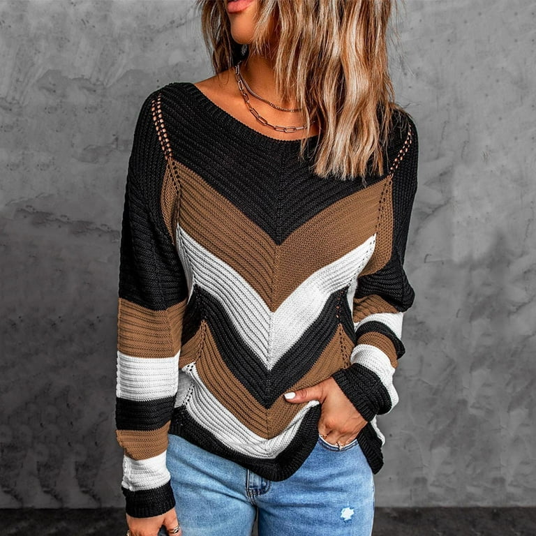 Casual Color Block Patchwork V Neck Sweaters(3 Colors) Casual Color Block Patchwork V Neck Sweaters(3 Colors)