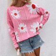 thumbnail image 1 of Aayomet Cardigan Sweaters For Women Women's Crewneck Long Sleeve Oversized Fuzzy Knit Chunky Warm Pullover Sweater Top,Pink S-XXL, 1 of 4