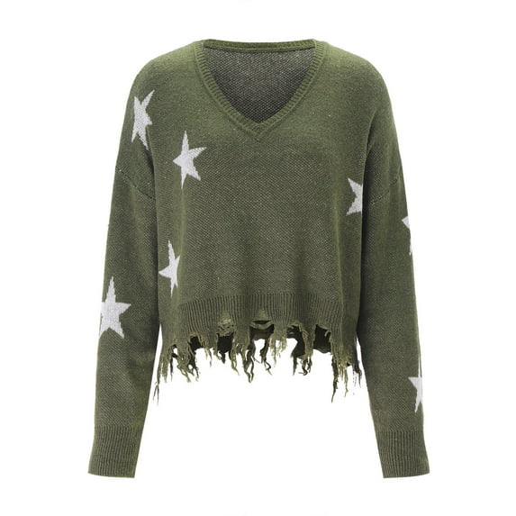 Aayomet Cardigan For Women Lightweight Women's Fashion Long Sleeve Striped Color Block Knitted Sweater Crew Neck Loose Pullover Jumper Tops,Army Green S-XXL