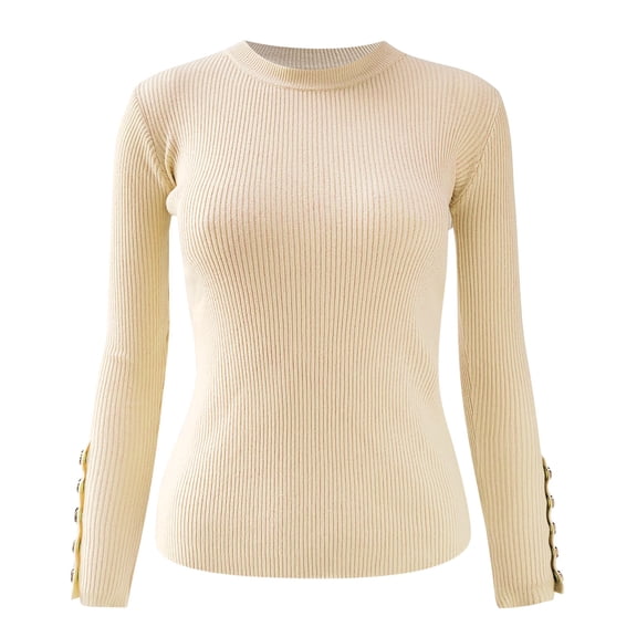 Aayomet Cardigan for Women Plus Size 2023 Fall Winter Womenâs Long Sleeves Knit Sweater Turtleneck Striped Loose Pullover Tops Deco with Metal Button,Beige S-XXL