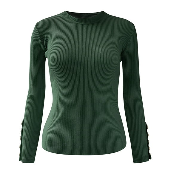 Aayomet Cardigan for Women Plus Size 2023 Fall Winter Women's Oversized Long Sleeve Striped Sweater Casual Crewneck Side Split Pullover Knit Tops,Army Green S-XXL