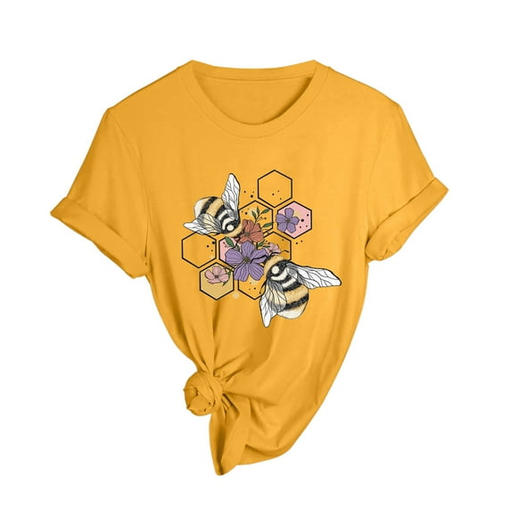 Aayomet Casual Tops For Women T Shirt for Women Birthday Graphic Tee Shirt Funny Birthday Party Short Sleeve Tops,Yellow M