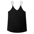 thumbnail image 1 of Aayomet Casual Tops For Women Women's V-Neck Chiffon Adjustable Spaghetti Strap Cami Top,Black S, 1 of 4