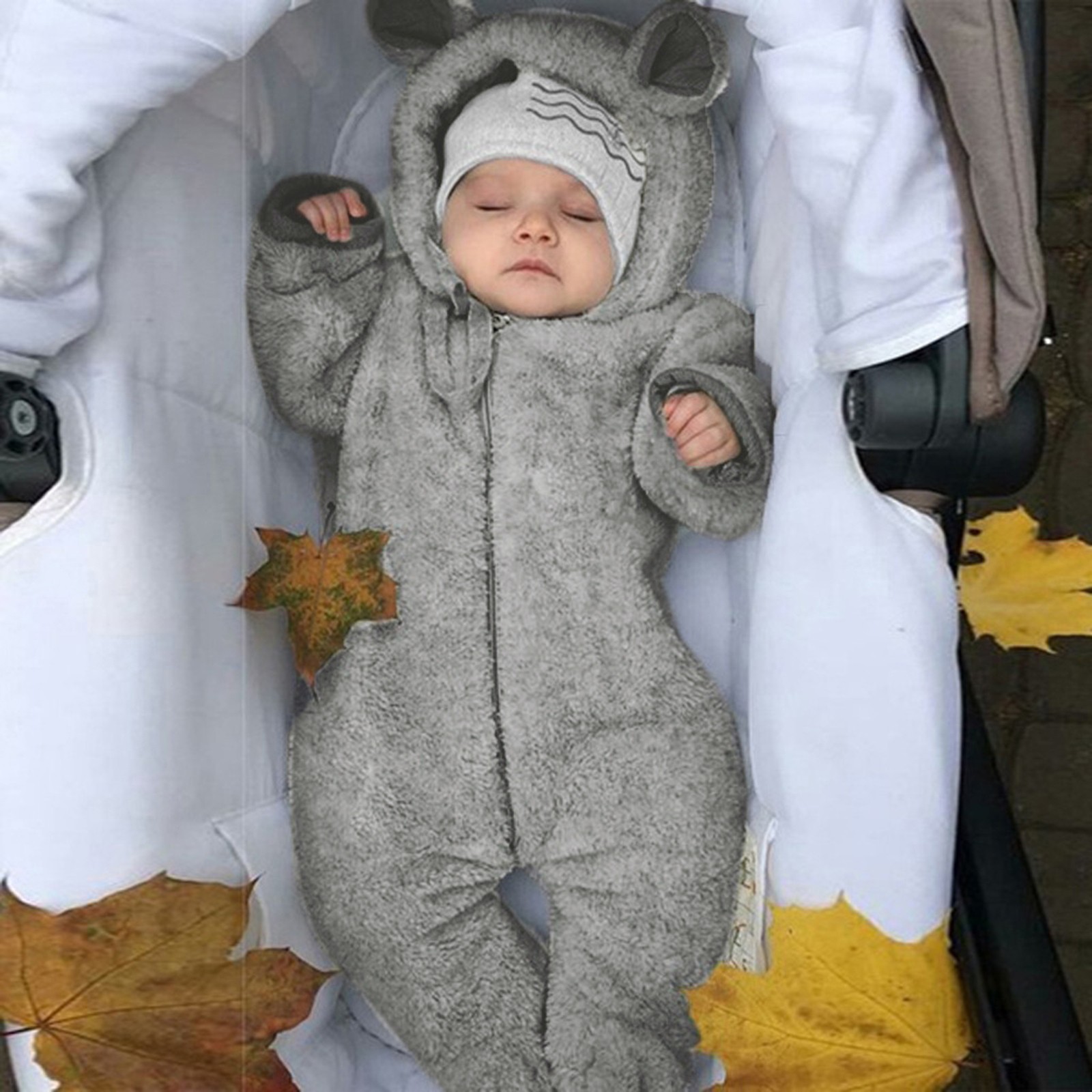 Aayomet Coat For Baby Boy Boys Winter Coat Lightweight Thicked Winter Jacket Warm Soft Puffy Cotton Outwear with Hood Gray 12 18 Months