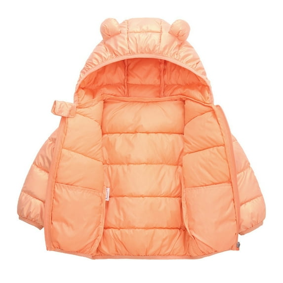 Aayomet Coat For Boy Boys Hoodie Sherpa Lined Jacket Soft Warm Zipper Sweatshirt Outerwear,Orange 4-5 Years