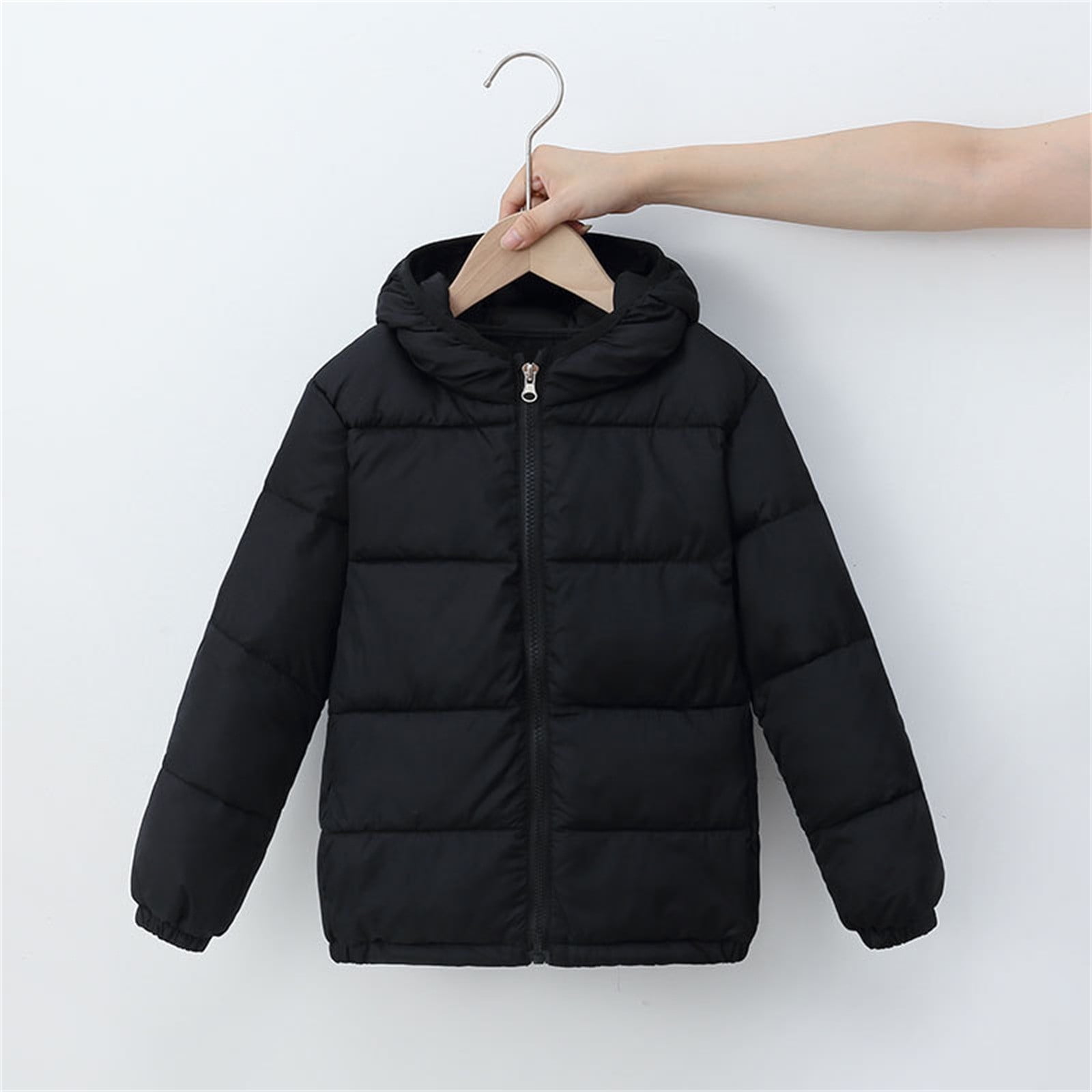 Aayomet Coat for Boy Boys Medium Weight Puffer Jacket Wind Water Resistant Black 5 6 Years
