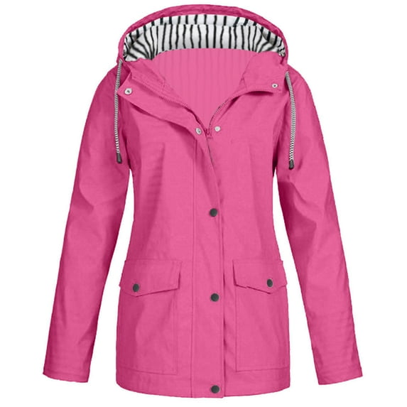Aayomet Coat Women Women's Oversized Open Front Hooded Draped Pockets Cardigan Coat,Hot Pink S