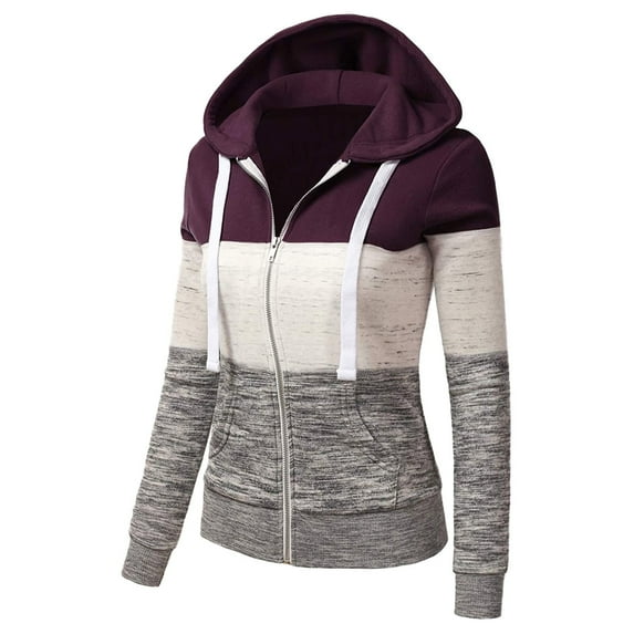 Aayomet Coats For Women 2022 Women's Warm Winter Coat Hooded Short Winter Full Zip Thicken Puffer Jacket Quilted Parka with Fur Trimmed Hood,Purple M