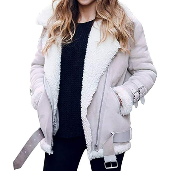 Aayomet Coats For Women Fashion Overcoat Women's Jacket Winter Coat Thick Lined Outwear Trench Warm Fur' Hooded Women's Warm up Jacket Women,Gray S