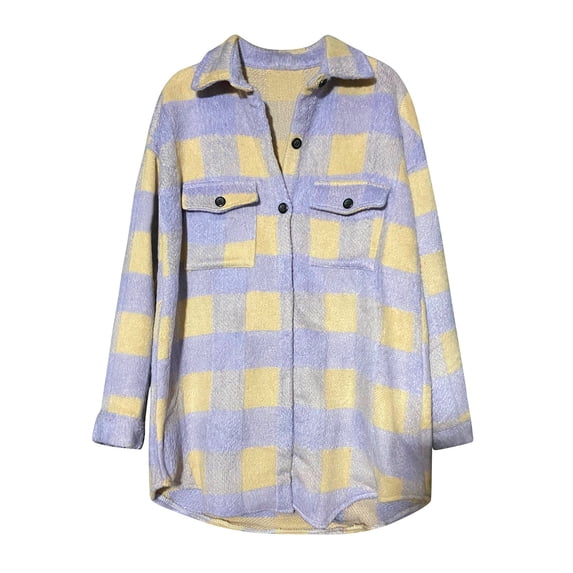 Aayomet Coats For Women Fashion Women Wool Blend Pea Coat Camel Notched Collar Double Long Outerwear Jacket,Purple S