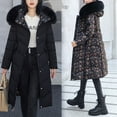thumbnail image 1 of Aayomet Coats For Women Fashion Women's Winter Warm Sherpa Lined Jacket Heavy Parka Coat with Hood,Black 3XL, 1 of 5
