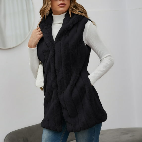 Aayomet Coats For Women Women's Winter Parka Vegan Down Thickened Jacket Overcoat with Fur Hood,Black XXL