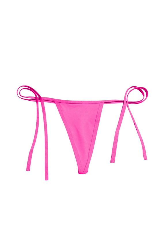 Cotton Thongs for Women Women Panties Side Tie Lace Up Panties Cotton Soft Panties Seamless Thong,Hot Pink One Size