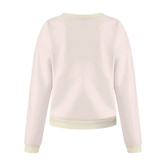 Aayomet Crewneck Sweatshirts For Women Women's Oversized Long Sleeve Sweatshirts Pure Color Round Neck Casual Pullover Shirt,White M