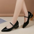 thumbnail image 1 of Aayomet Crock Thongs Fashion Summer And Autumn Women Casual Shoes Pointed Toe Buckle Solid Color Low Heel Thick Heel,Black 8, 1 of 5