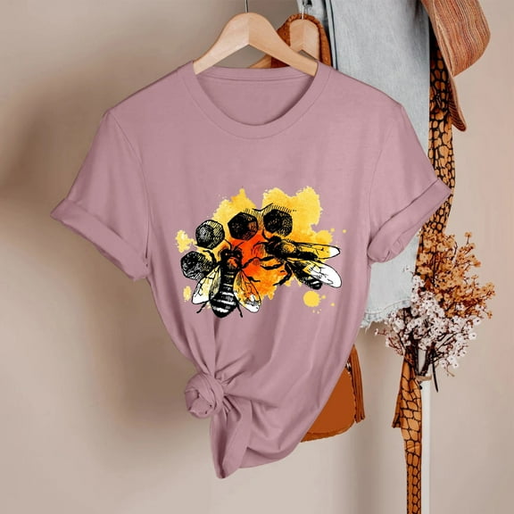 Aayomet Crop Tops For Women Women Tie Dye Heart Graphic T Shirt Tee Shirt Casual Lover Gift Short Sleeve Tops,Pink L