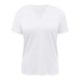 thumbnail image 1 of Aayomet Crop Tops For Women Women's Relaxed-Fit Short-Sleeve V-Neck Tunic,White L, 1 of 3