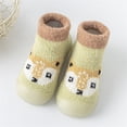 thumbnail image 1 of Aayomet Cute Baby Walking Shoes Baby Boys Girls Shoes First Walkers Cute Cartoon Warm Thickened Antislip Shoes Socks (Green, 20 ), 1 of 2